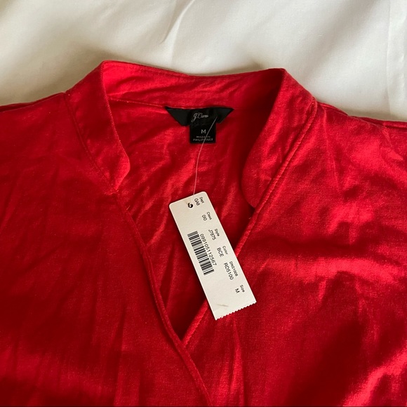 NWT red J. Crew Wrap Top with Collar - Picture 3 of 10